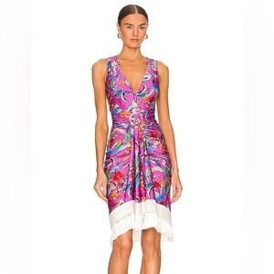 PatBO Multicolor V-Neck Midi Dress